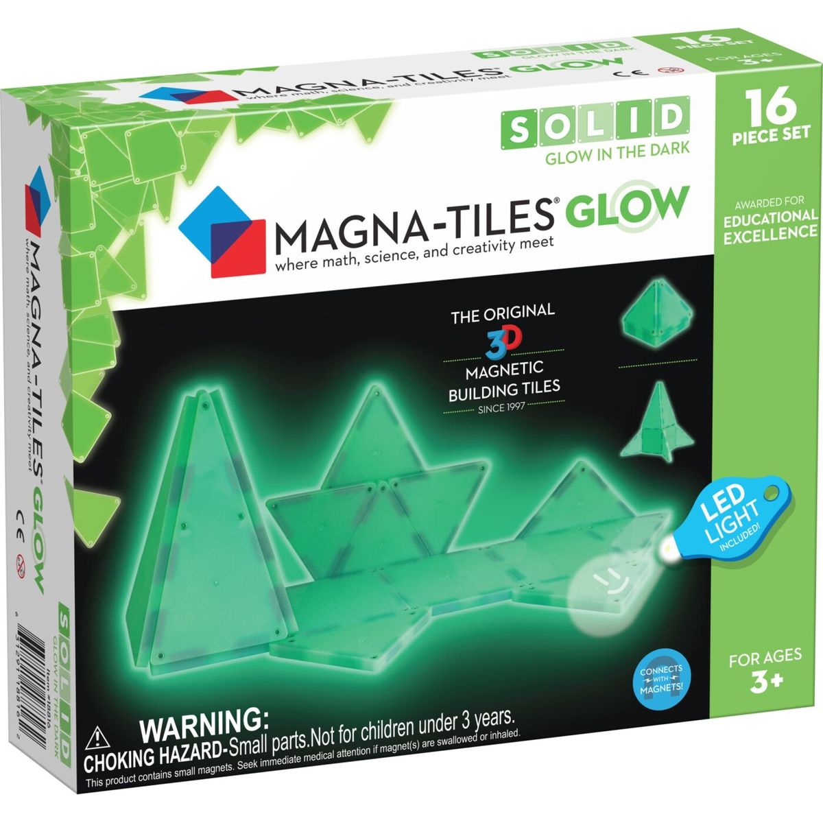 Magna-tiles - Glow In The Dark Udvidelse Magnetsæt - 16 Dele