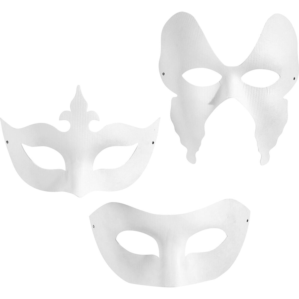 Mal Selv Masker - Teatermasker - Hvid - 12 Stk