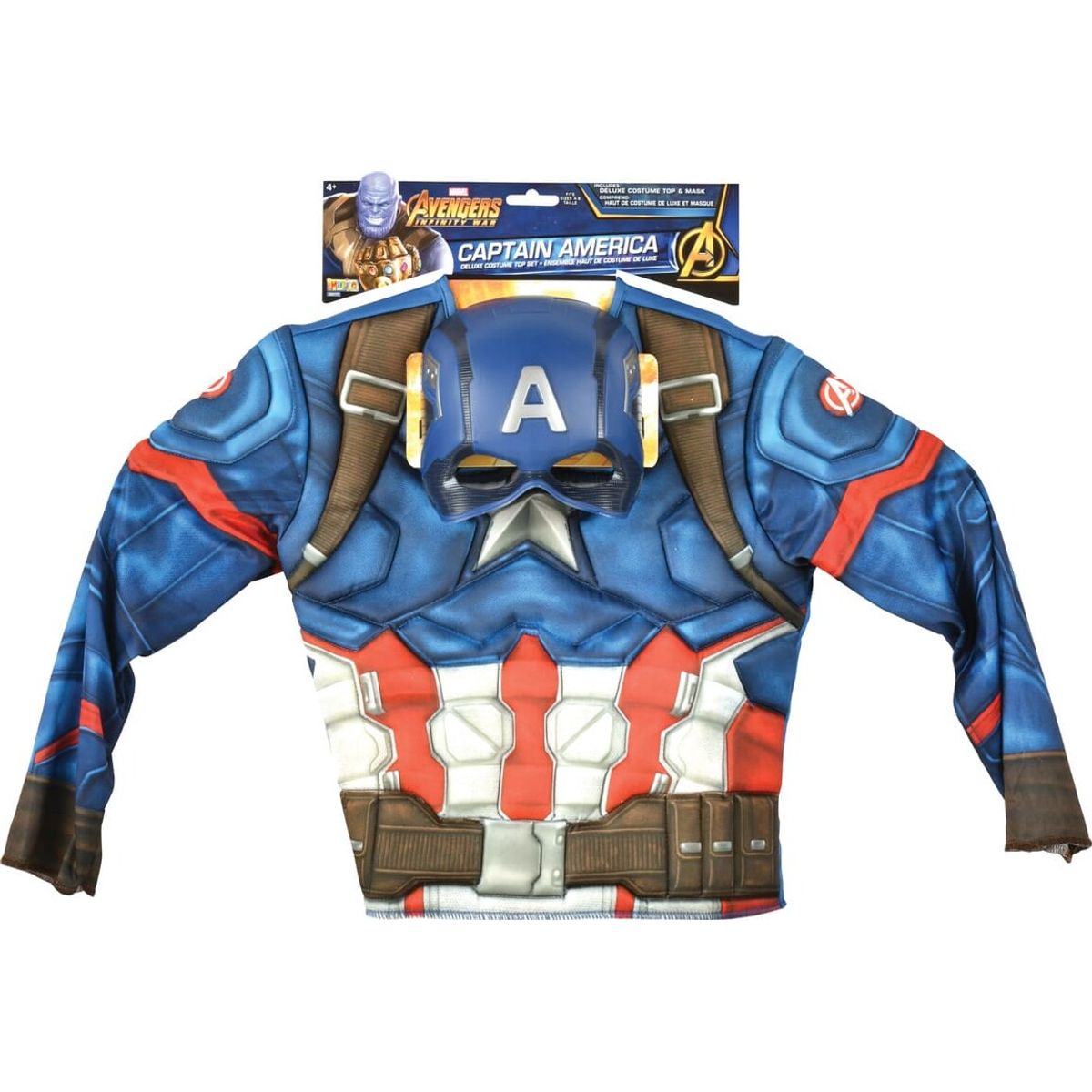 Captain America Kostume Til Børn - Marvel - 8-10 år