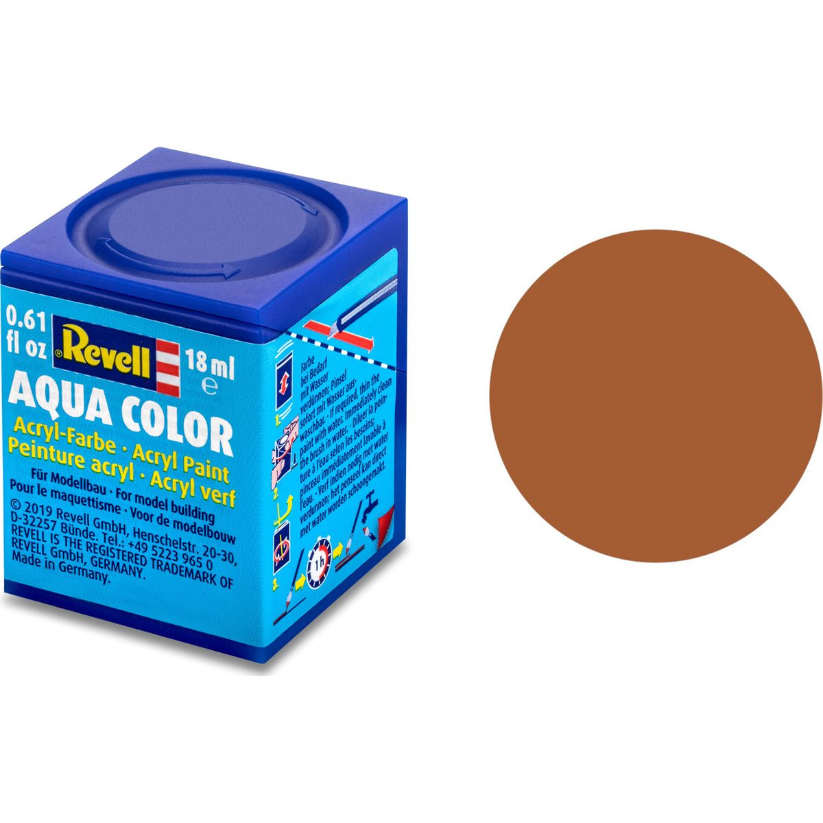 Revell - Maling - Aqua Color Matt Brown Acrylic - Ral 8023 - 18 Ml - 36185