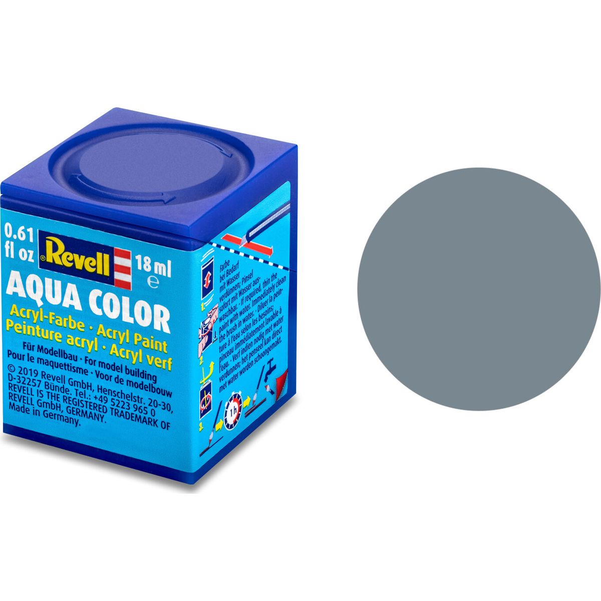 Revell - Aqua Color Akryl Maling Mat Grå Ral 7000 18 Ml - 36157