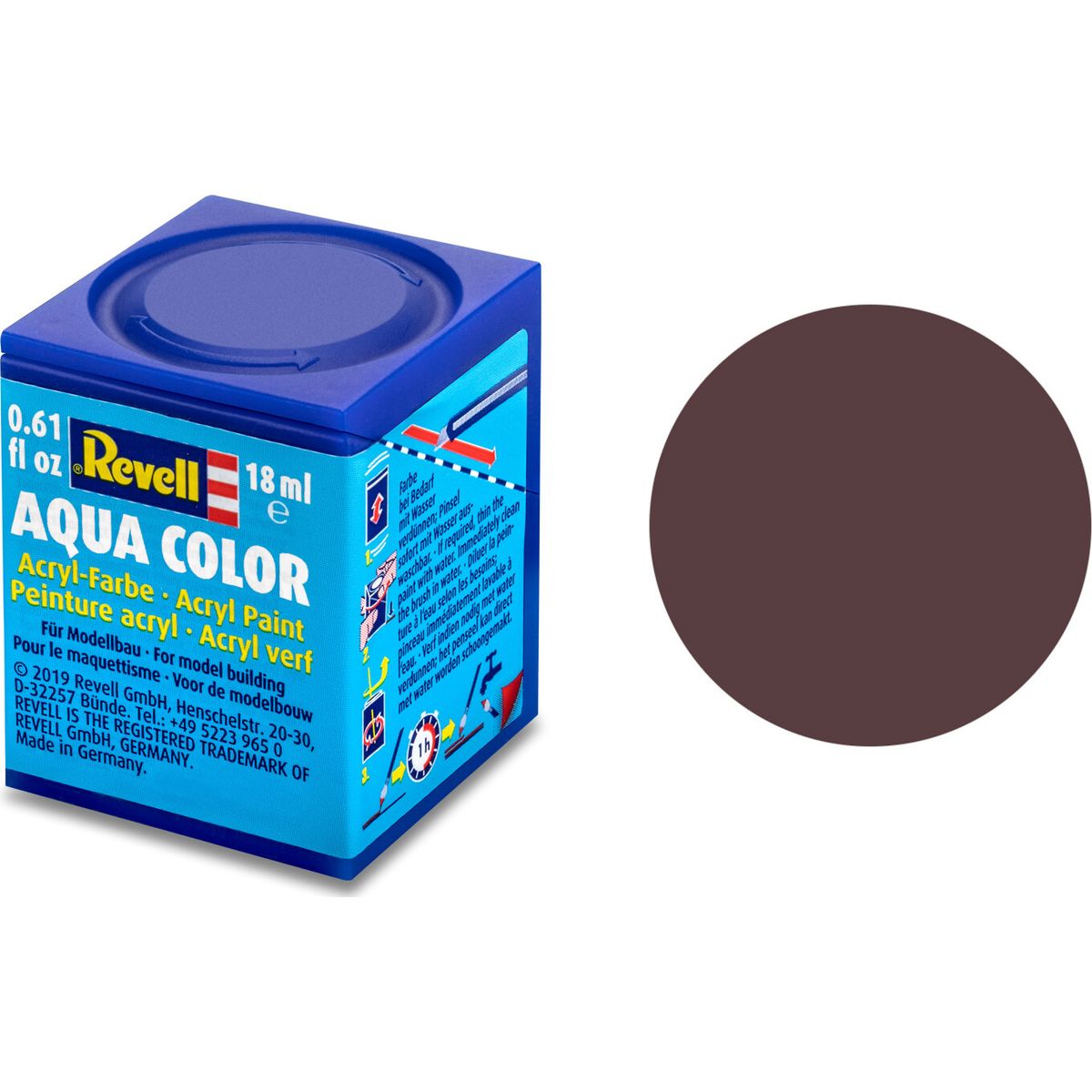 Revell - Maling - Aqua Color Matt Leather Brown - Ral 8027 - 18 Ml - 36184