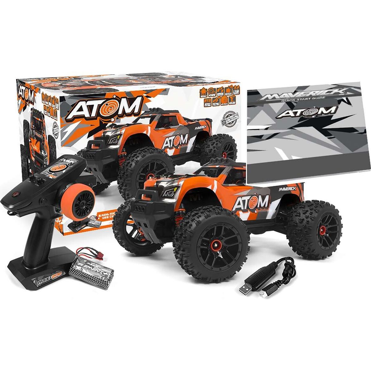 Maverick - Rc Atom Fjernstyret Truck - 1:18 - Orange - Mv150502