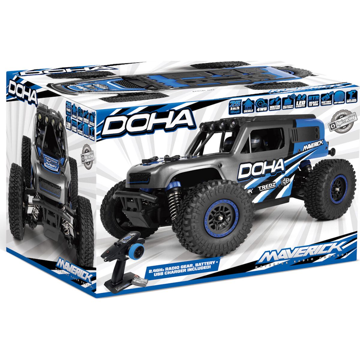 Maverick Doha 1/20 4wd Electric Truck - Blue - Mv150700 - Maverick Rc