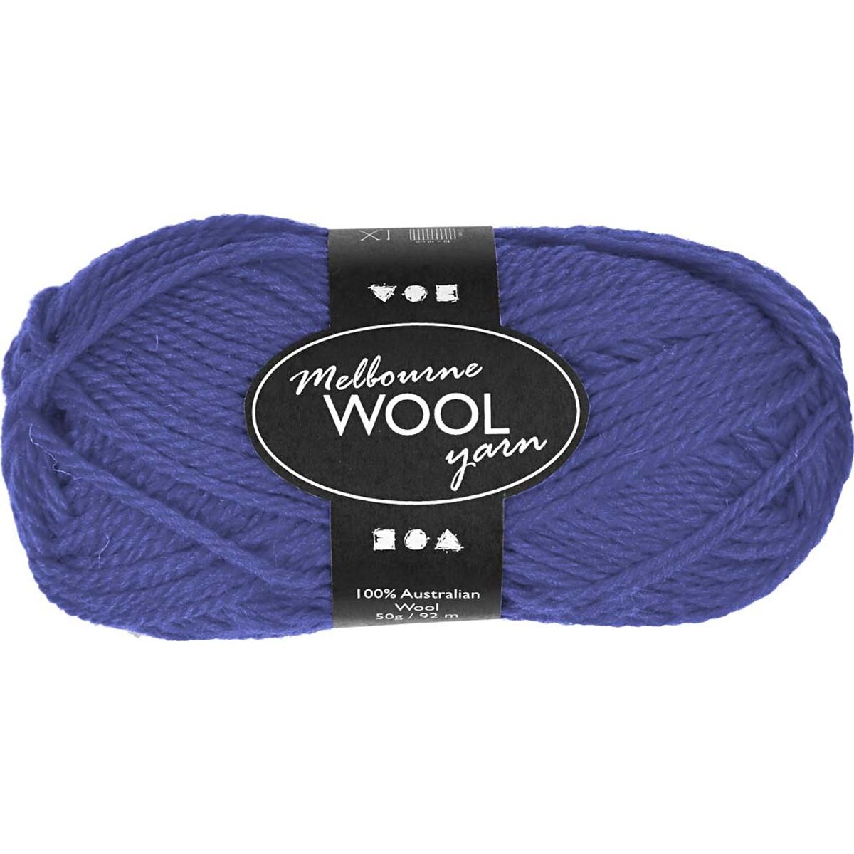 Uldgarn - Melbourne Wool - L 92 M - Blå - 50 G