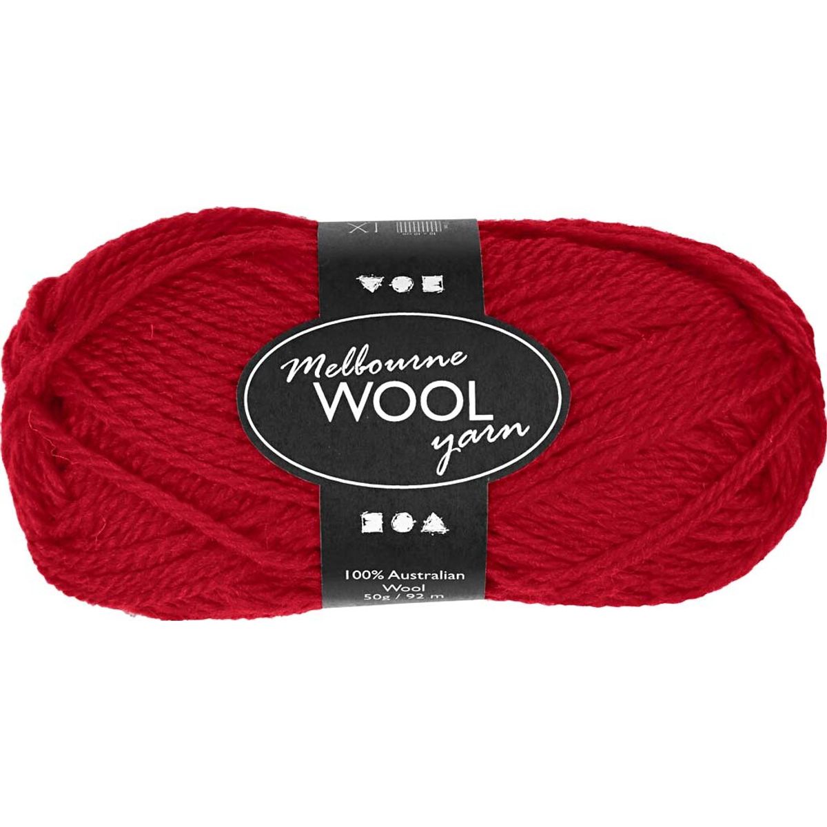 Uldgarn - Melbourne Wool - L 92 M - Rød - 50 G