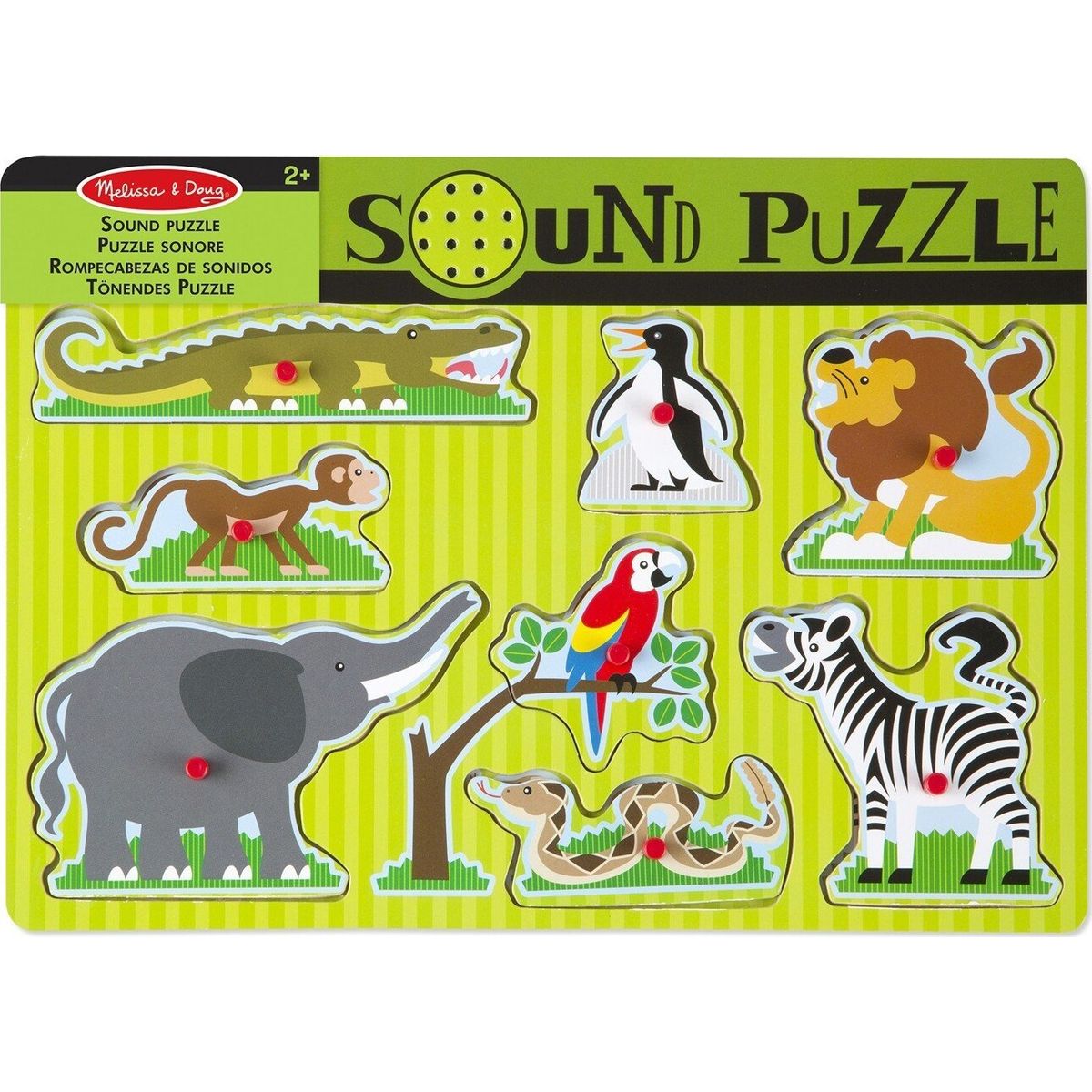 Melissa & Doug - Puslespil Med Lyd - Zoo - 8 Brikker