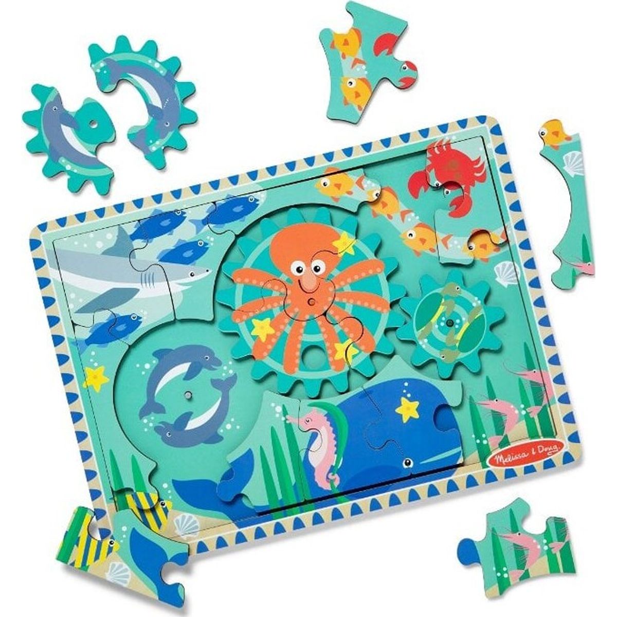 Melissa & Doug - Puslespil I Træ - Under Vandet - 18 Brikker