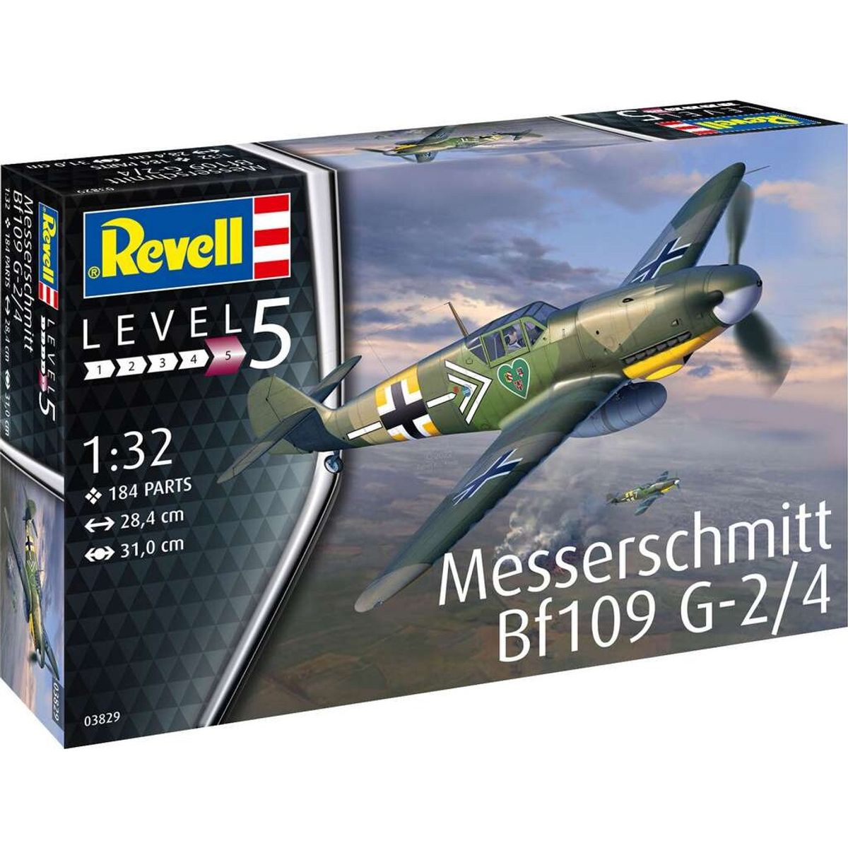 Revell - Messerschmitt Bf 109 Modelfly Byggesæt - 1:32 - Level 5 - 03829