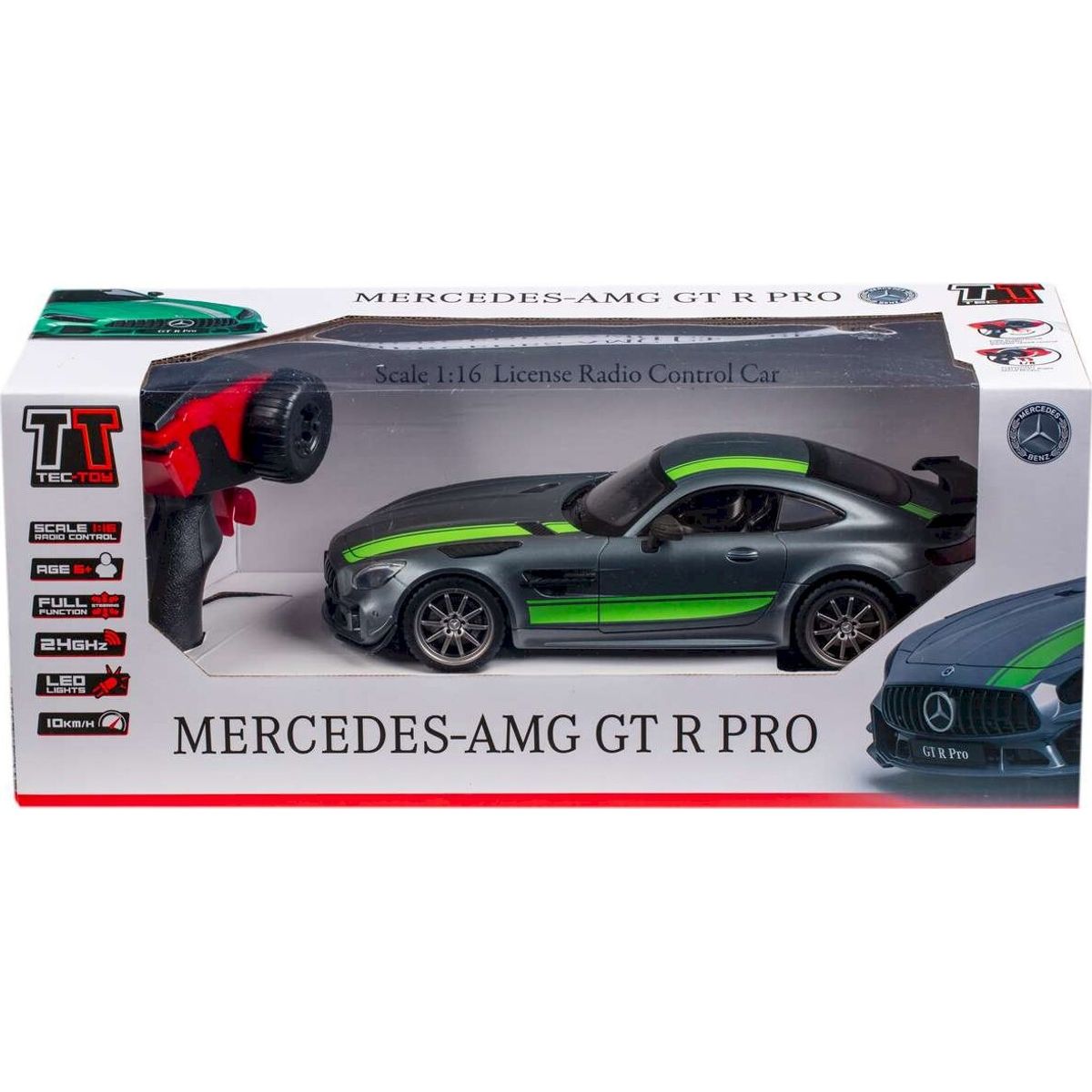 Mercedes-amg Gt R Pro - Fjernstyret Rc Bil - 1:16 - Grå