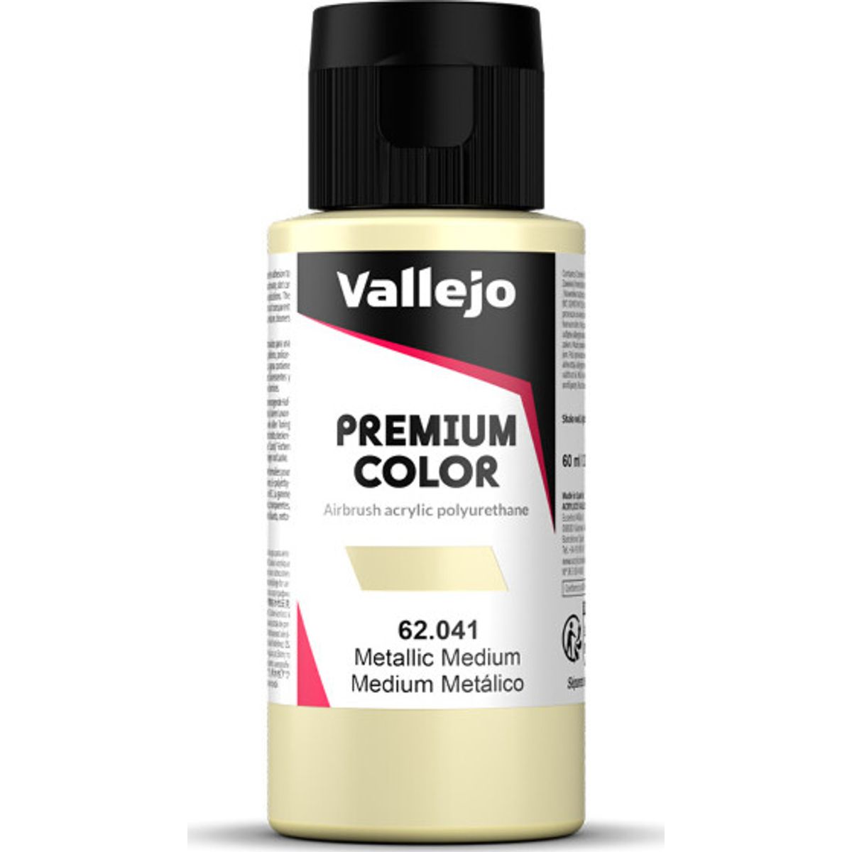 Vallejo - Premium Airbrush Maling - Metallic Medium 60 Ml