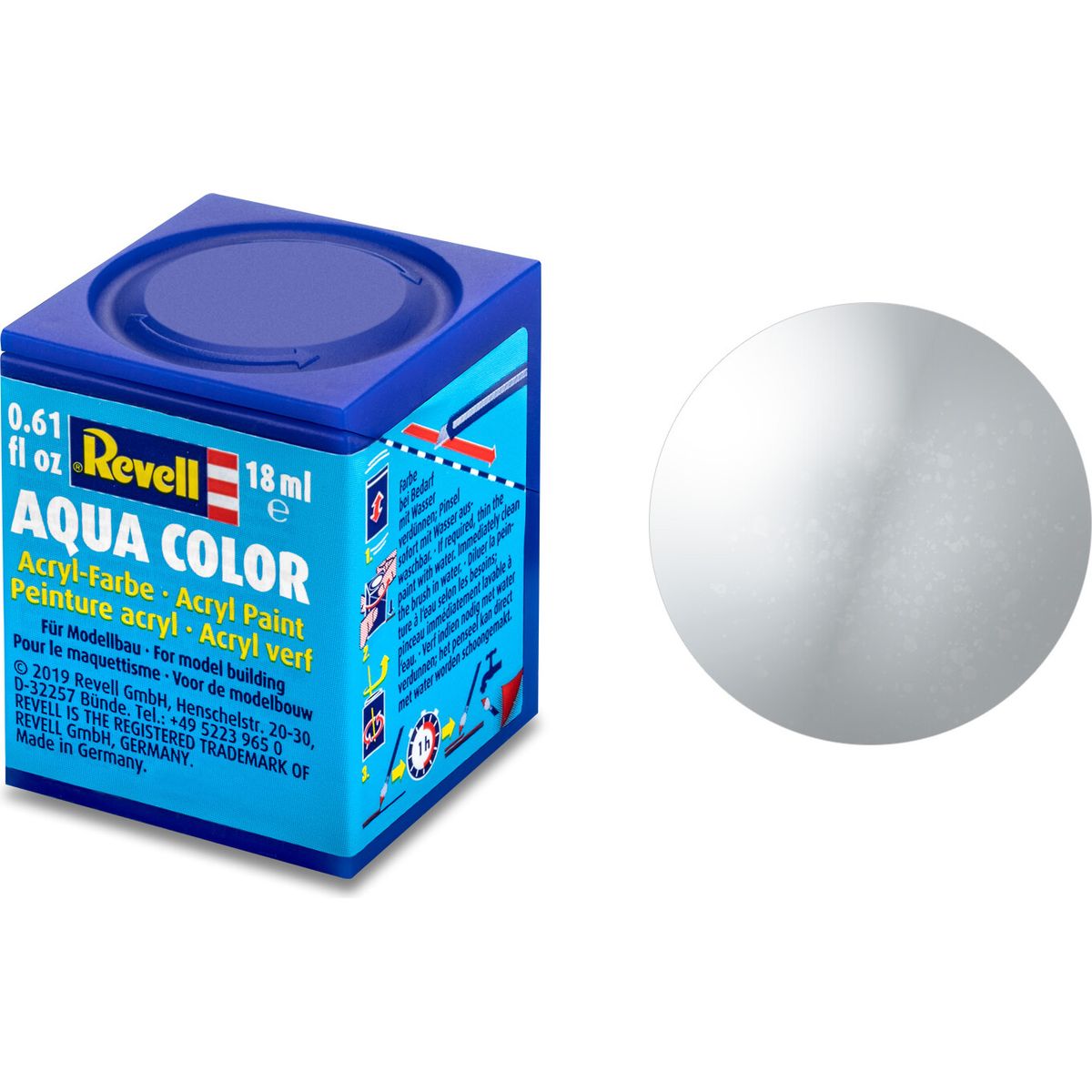 Revell - Maling - Aqua Color Metallic Aluminium Acrylic - 18 Ml - 36199