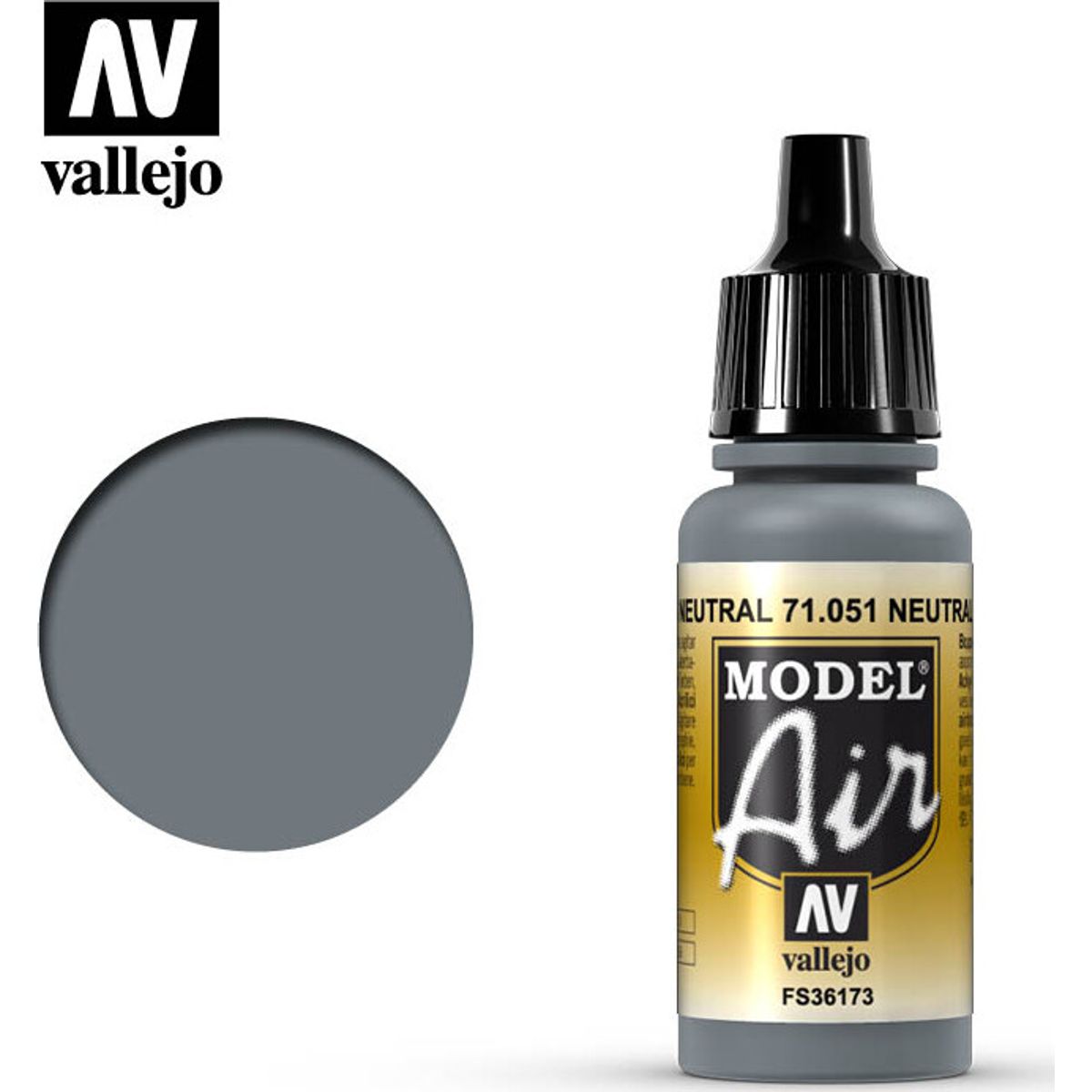 Vallejo - Model Air - Neutral Grey Mat - 17 Ml - 71051