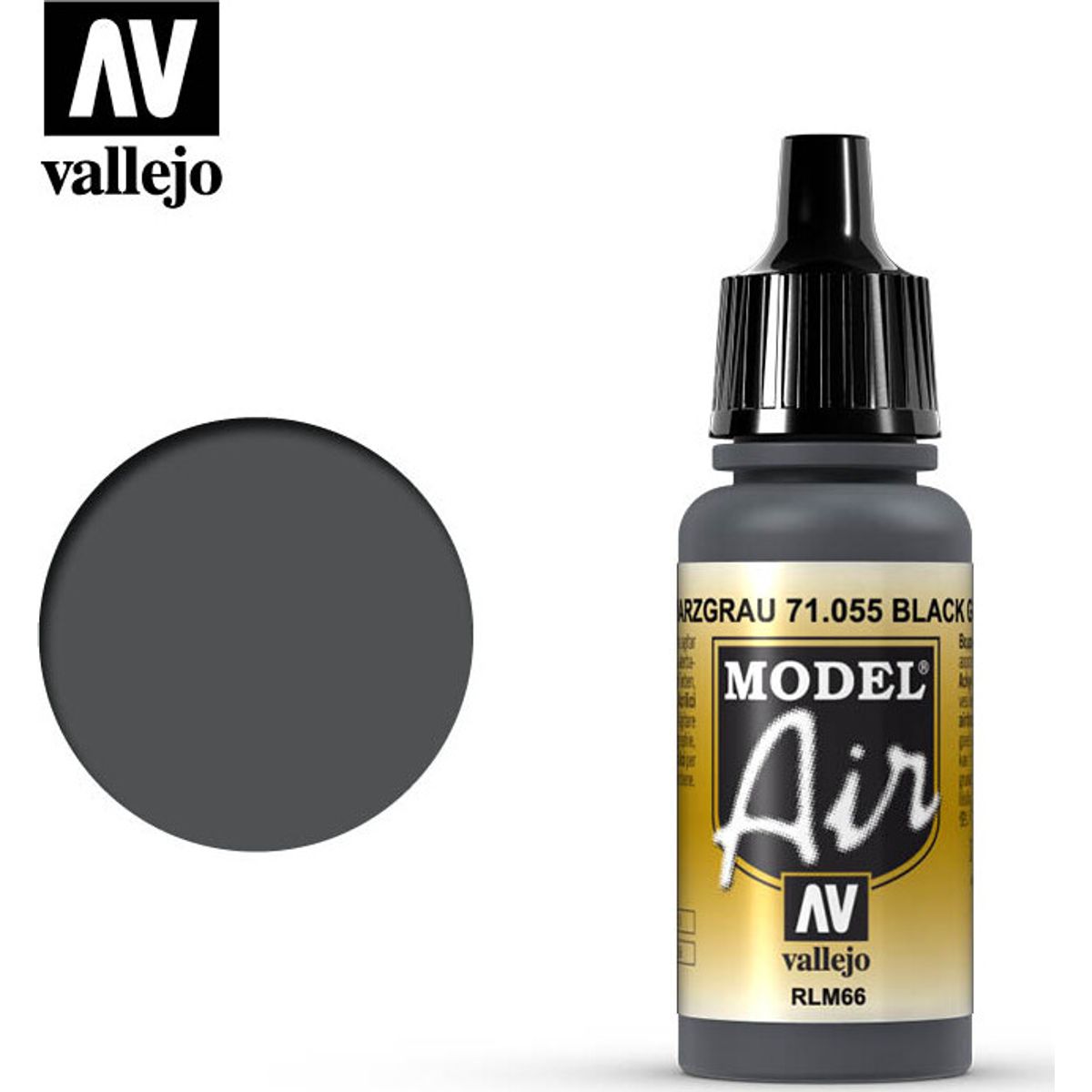 Vallejo - Model Air - Black Grey Rlm66 Mat - 17 Ml - 71055