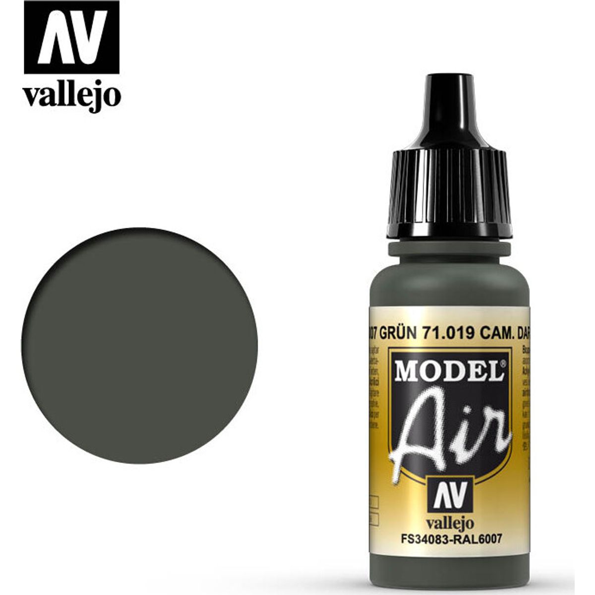 Vallejo - Model Air - Dark Green Ral6007 Mat - 17 Ml - 71019