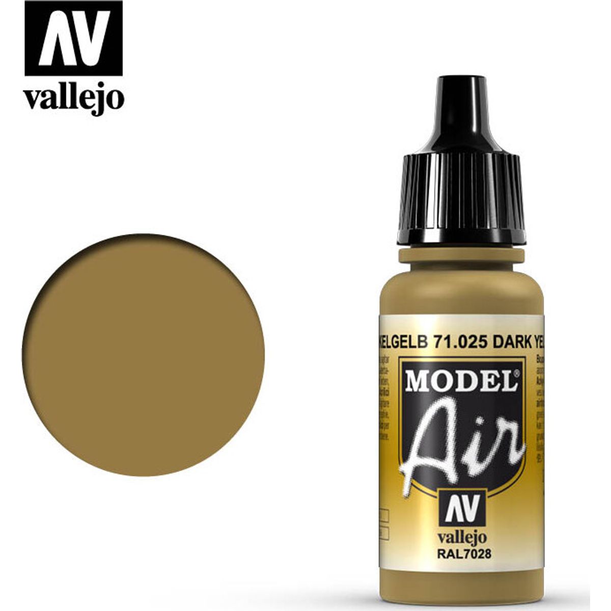 Vallejo - Model Air - Dark Yellow Ral7028 Mat - 17 Ml - 71025