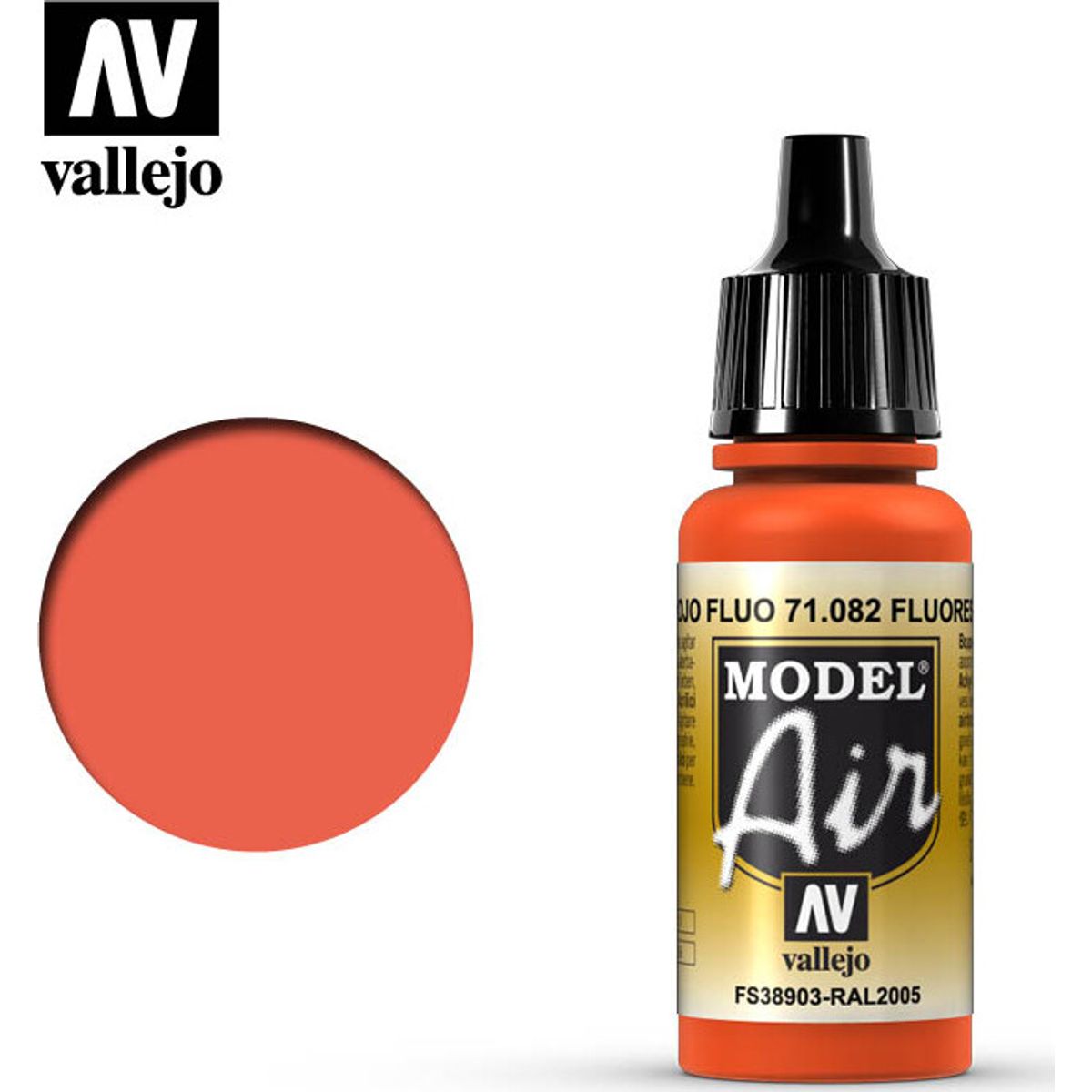 Vallejo - Model Air - Fluorescent Red - 17 Ml - 71082