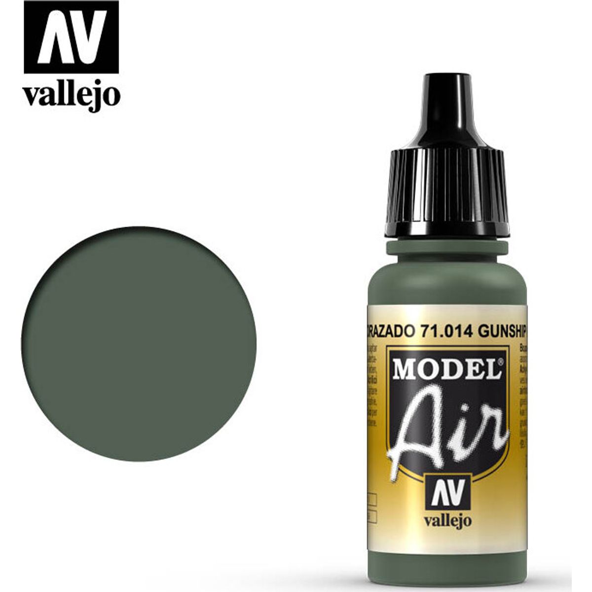 Vallejo - Model Air - Gunship Green Mat - 17 Ml - 71014