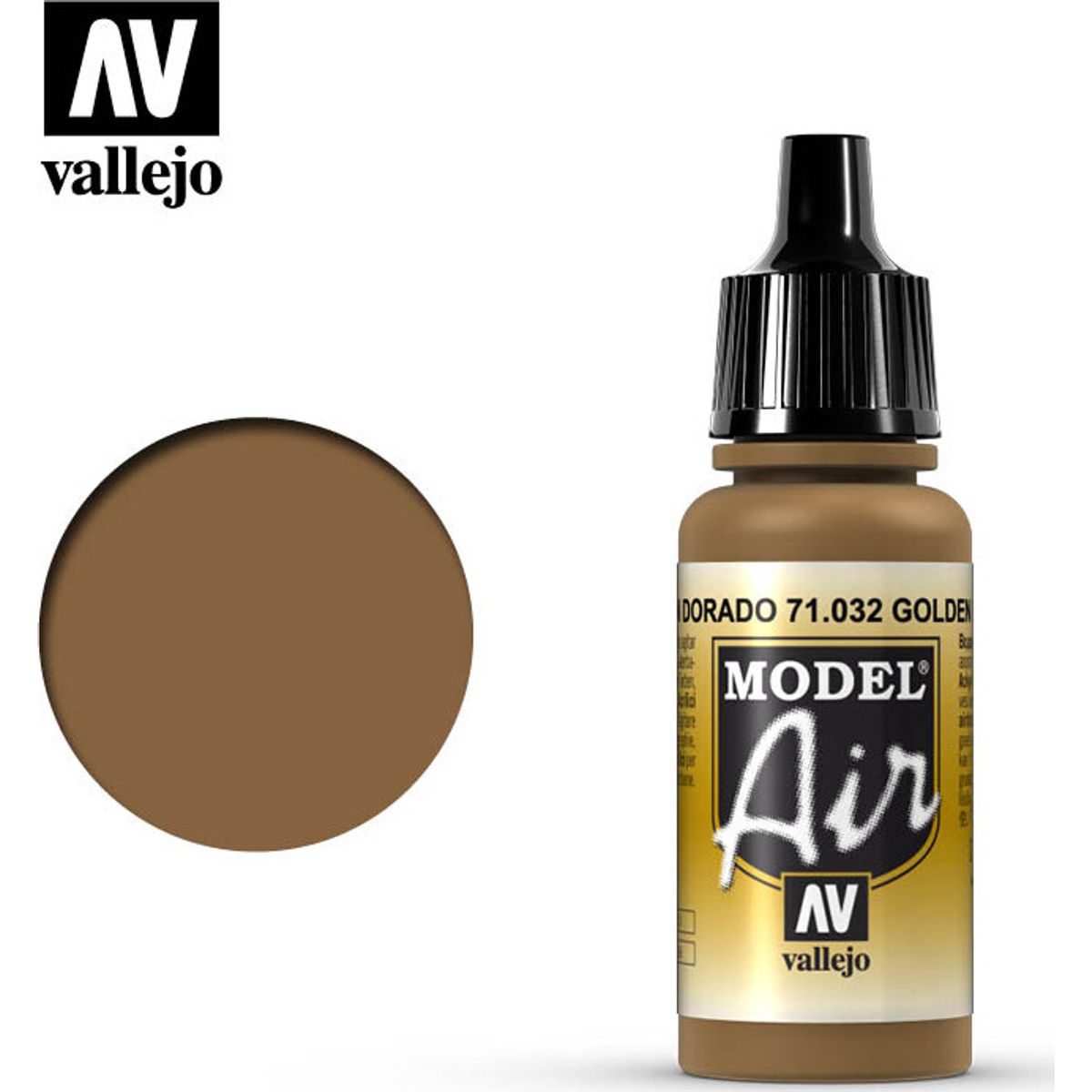 Vallejo - Model Air - Golden Brown Mat - 17 Ml - 71032