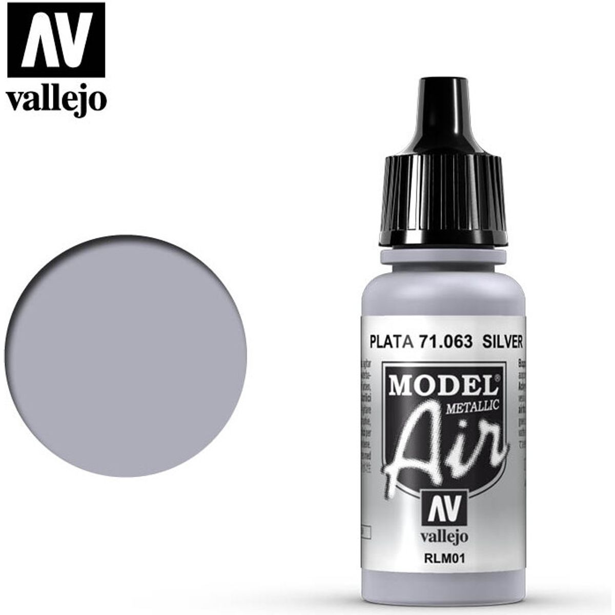 Vallejo - Model Air - Silver Rlm01 Metallic - 17 Ml - 71063