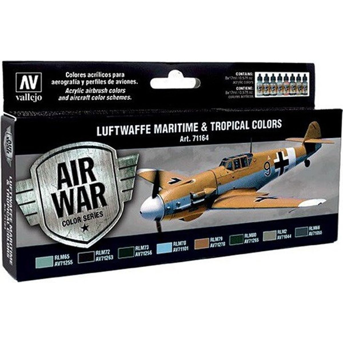 Vallejo - Maling Sæt Til Modelhobby - Luftwaffe Maritime - Air War - 8x17 Ml