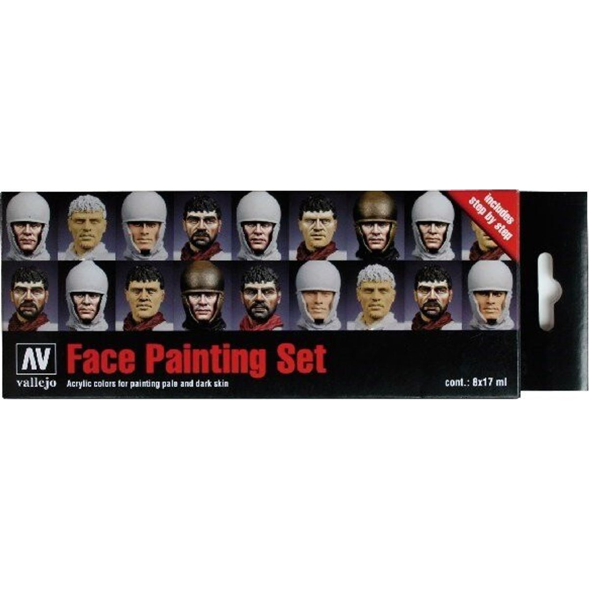 Vallejo - Model Color Maling Sæt - Face Painting Set - 8x17 Ml