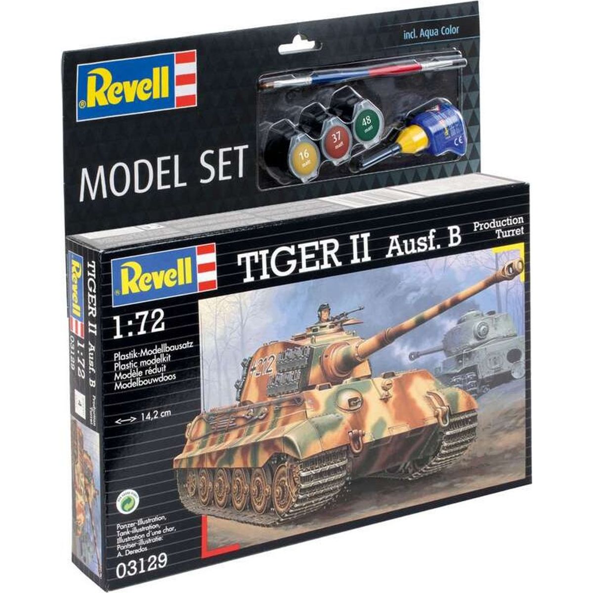 Revell - Tiger Ii Ausf. B Model Tank Byggesæt - 1:72 - 63129