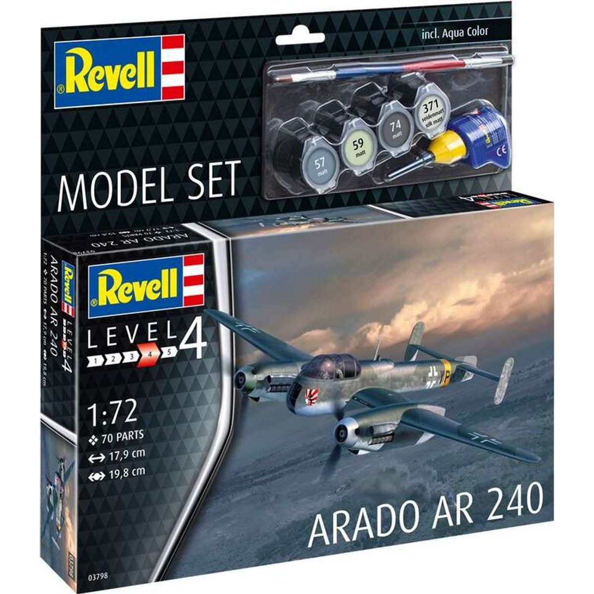 Revell - Arado Ar-240 Fly Byggesæt - 1:72 - Level 4 - 63798