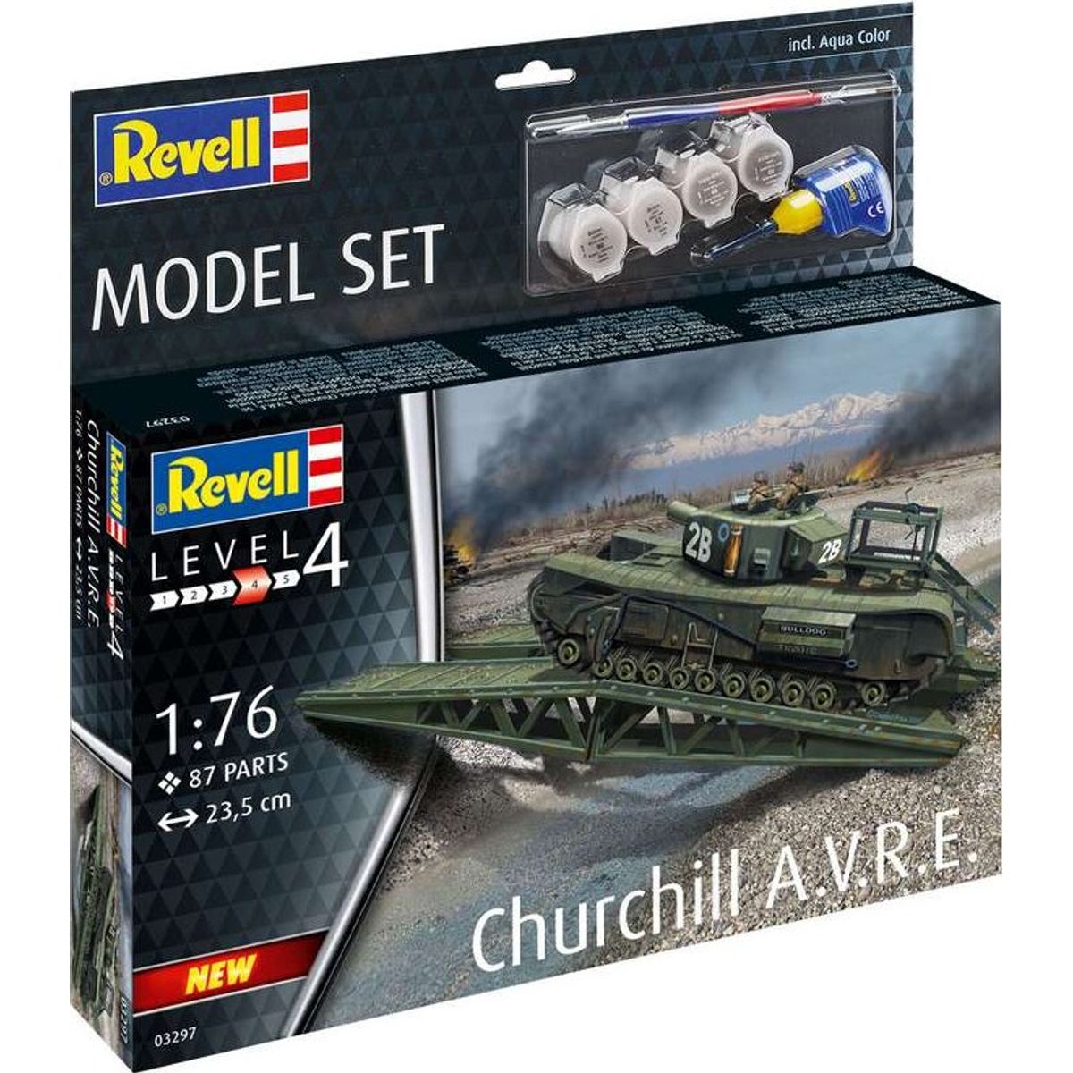 Revell - Churchill A.v.r.e. Tank Byggesæt - 1:76 - Level 4 - 63297