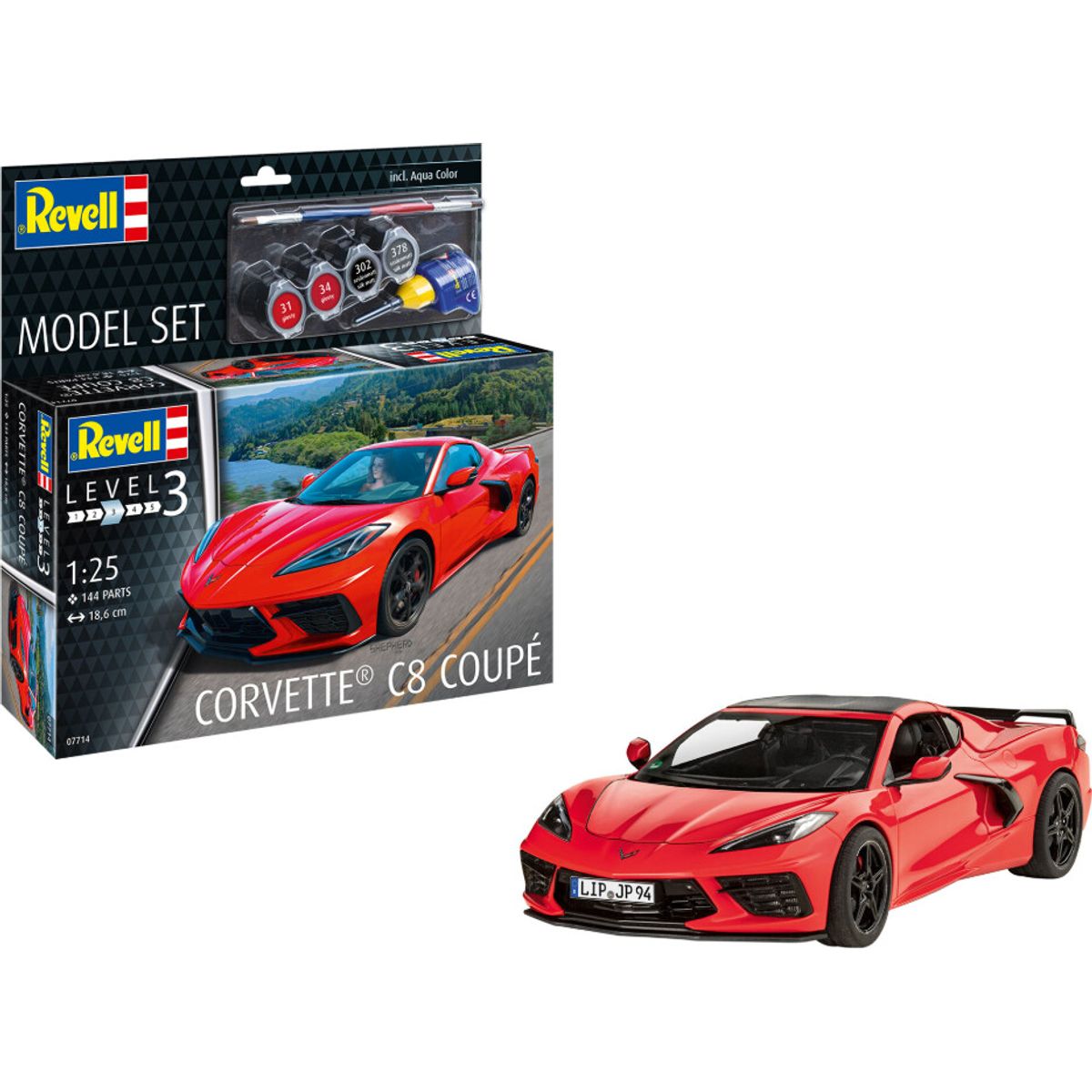 Revell - Corvette C8 Coupé Modelbil Byggesæt - 1:24 - 67714