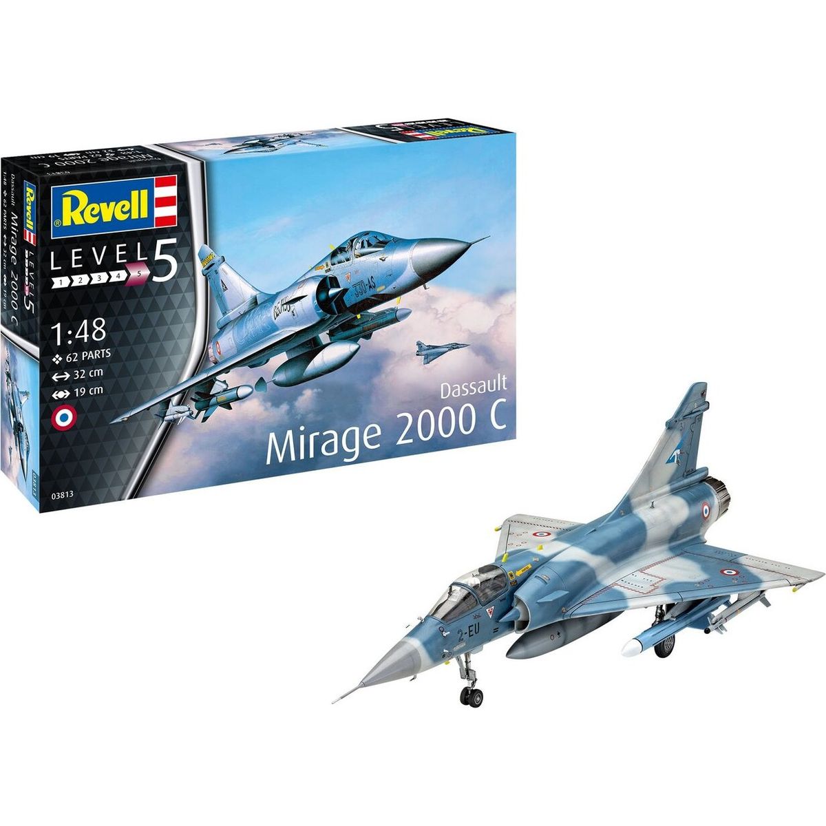 Revell - Mirage 2000c Model Fly Byggesæt - 1:48 - Level 5 - 03813