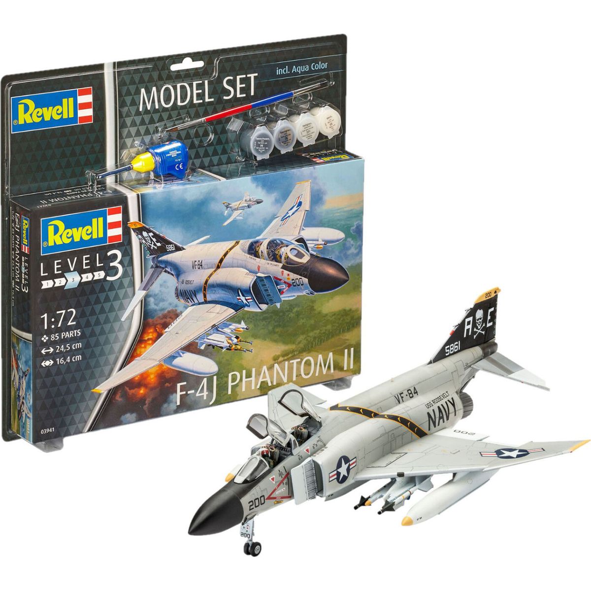 Revell - F-4j Phantom Ii Modelfly - 1:72 - Level 3 - 63941