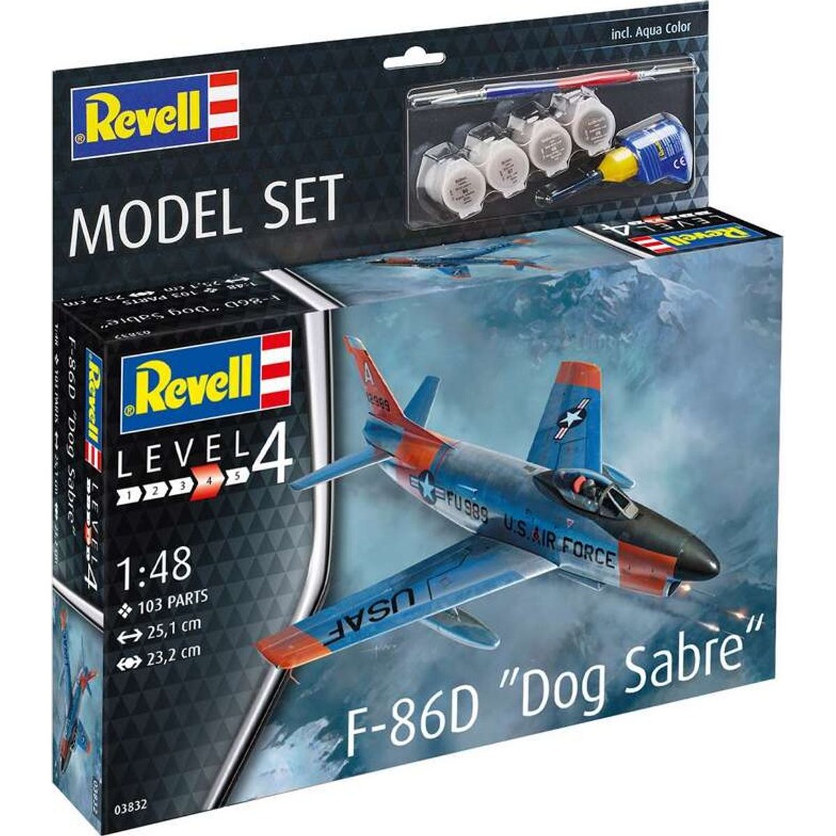 Revell - F-86d Sabre Dog Modelfly Byggesæt - 1:48 - Level 4 - 63832