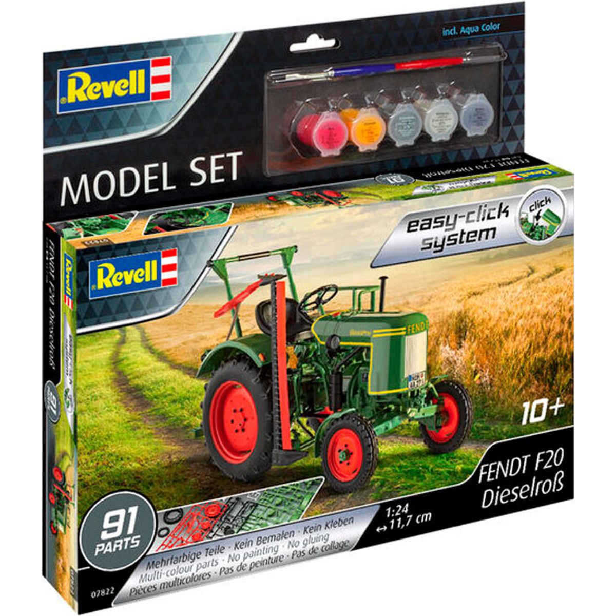 Revell - Fendt F20 Traktor Byggesæt Inkl. Maling - Easy Click - 1:24 - 67822