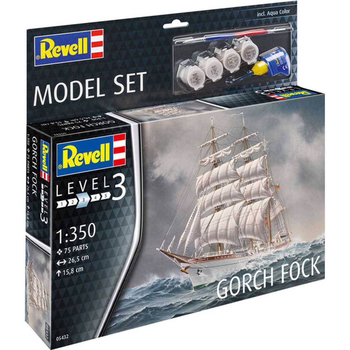 Revell - Gorch Fock Skib Byggesæt Inkl. Maling - 1:350 - Level 3 - 65432