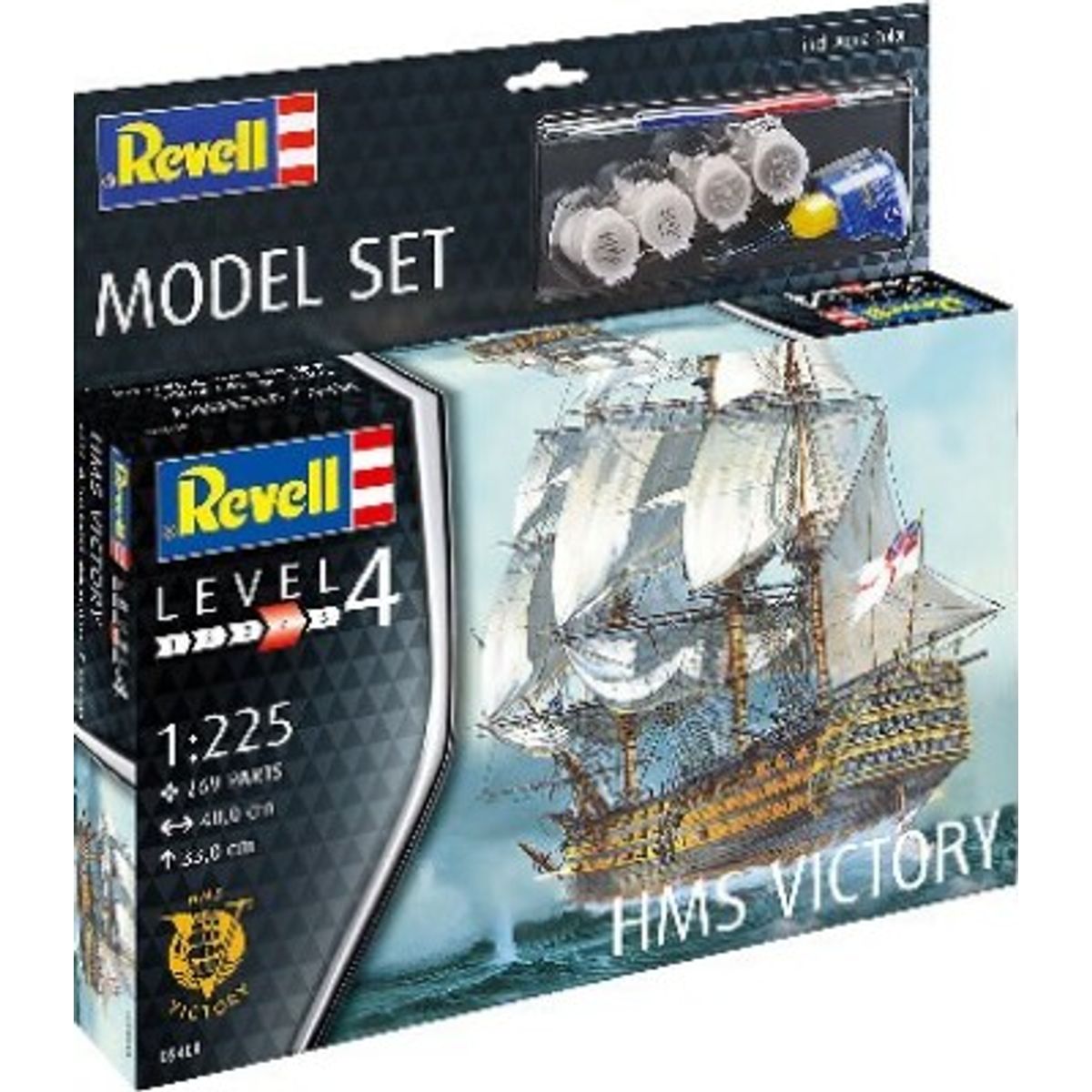 Revell - Hms Victory Model Skib Byggesæt Inkl. Maling - 1:225 - Level 4 - 65408