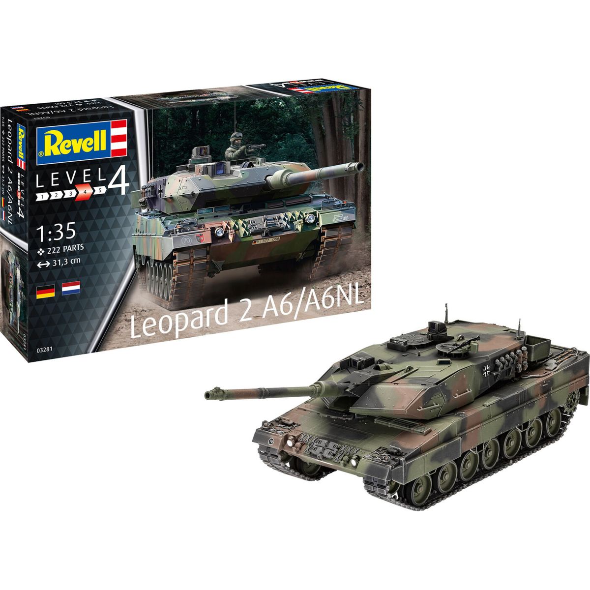 Revell - Leopard 2 A6/a6nl Tank Byggesæt - 1:35 - Level 4 - 03281