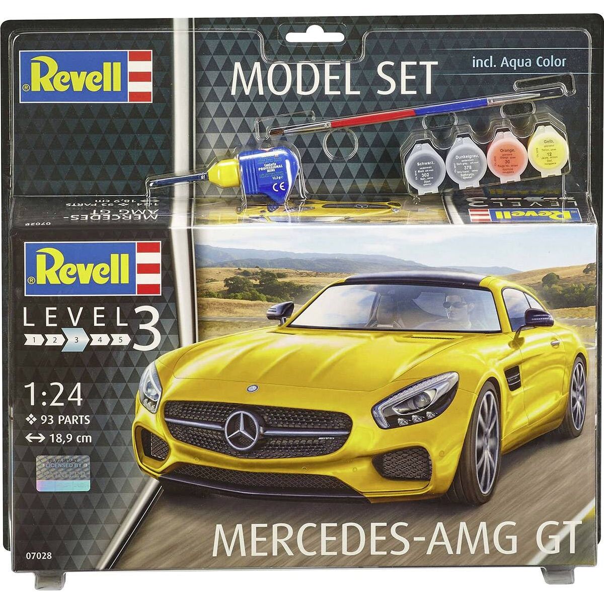 Revell - Mercedes Amg Gt Byggesæt Inkl. Maling - 1:24 - Level 3 - 67028