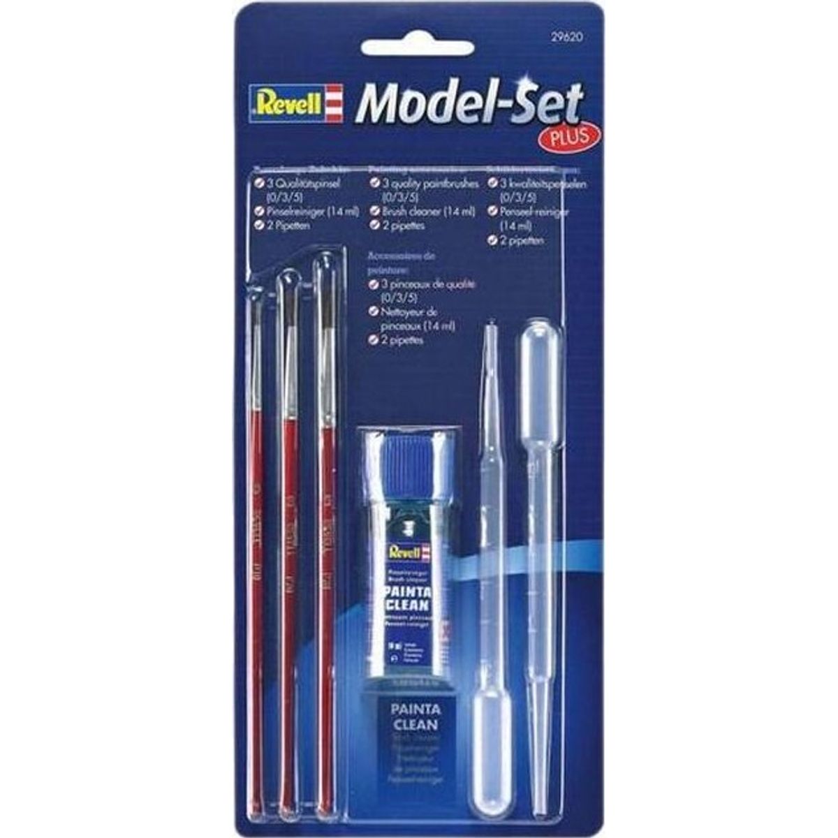 Revell - Penselsæt Inkl. Penselrens Og 2 Pipetter - 29620