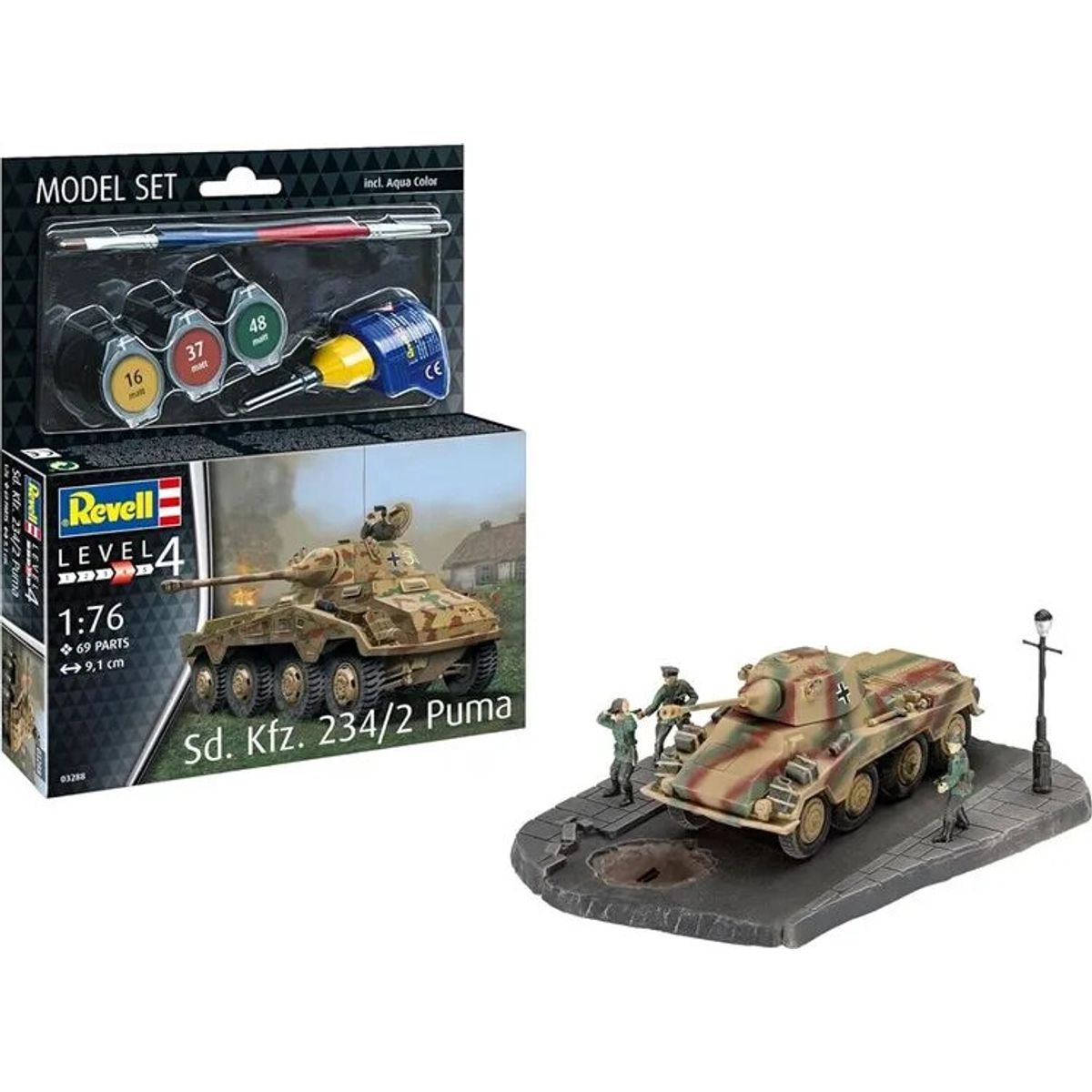 Revell - Sd.kfz. 234/2 Puma Byggesæt - 1:76 - Level 4 - 03288