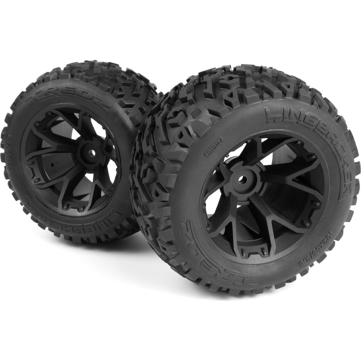 Mounted Linebacker Tire On Mt Wheel (black/2pcs) - Mv150680 - Maverick Rc