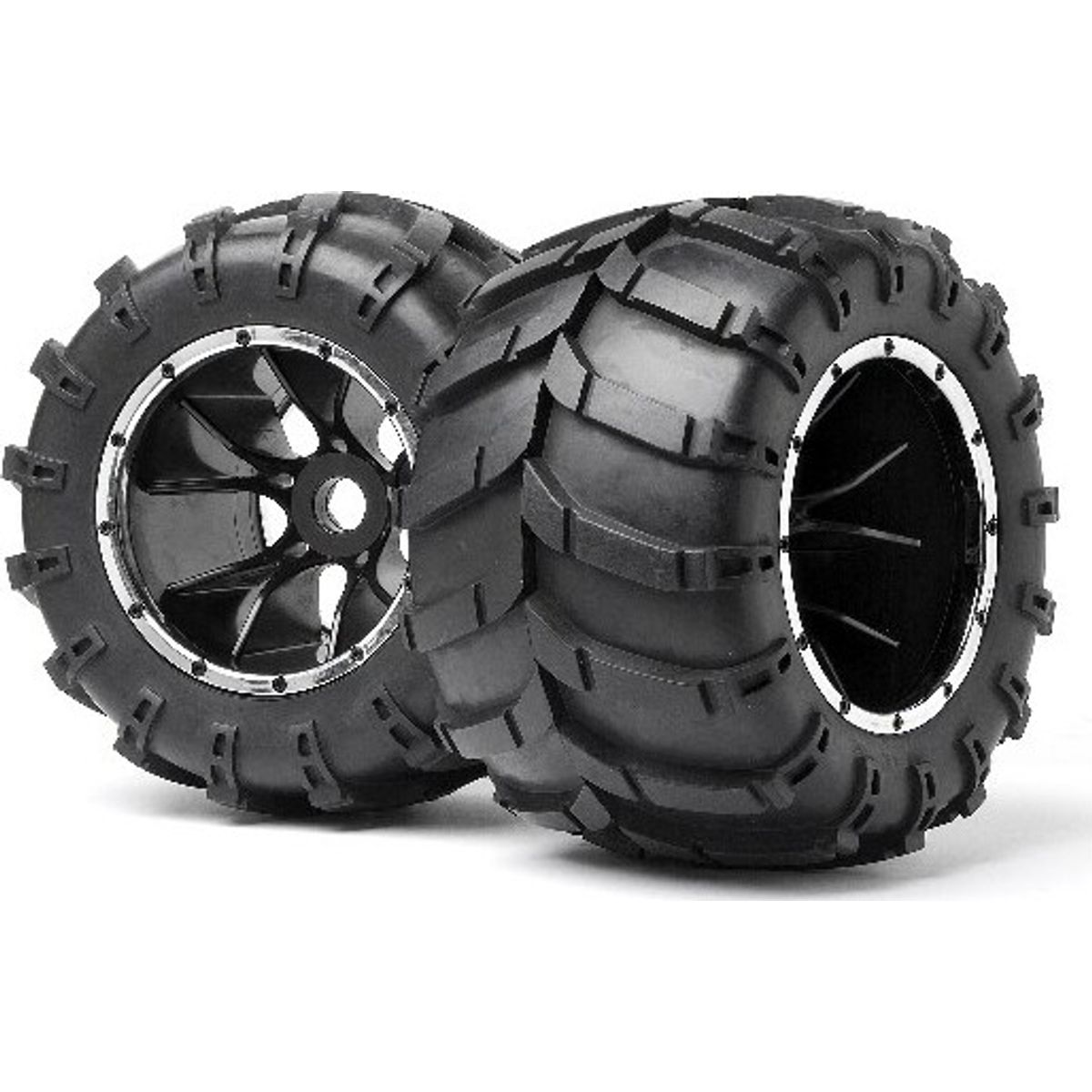 Mounted Wheels And Tyres 2 Pcs (blackout Mt) - Mv24107 - Maverick Rc