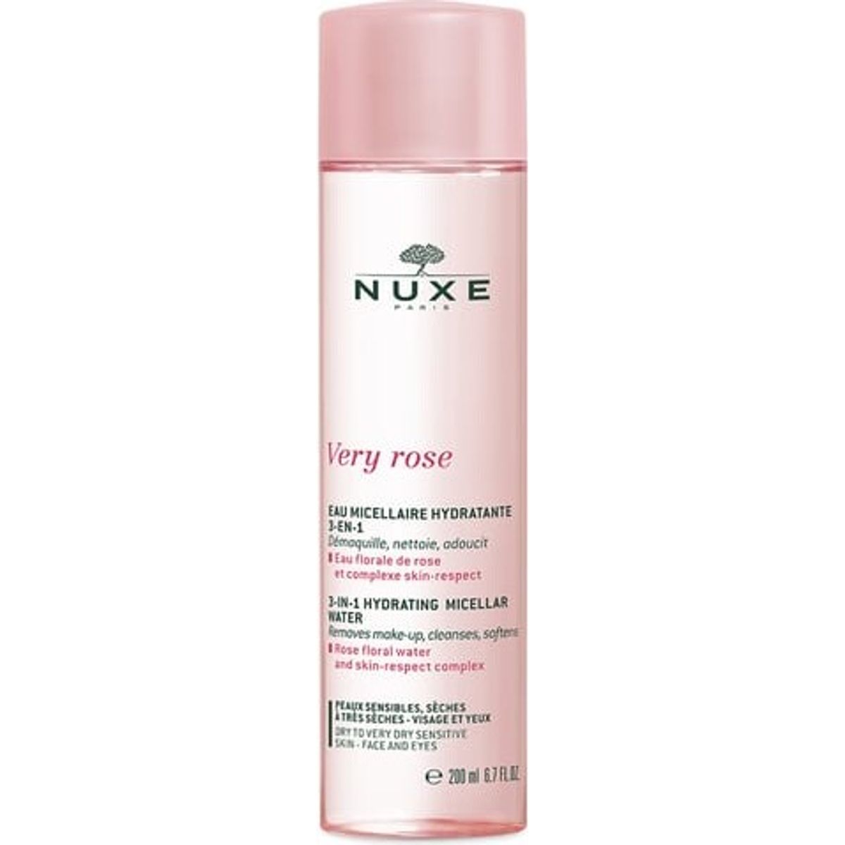 Nuxe - Rensevand Til Ansigt - Very Rose Sensitiv Hud 200 Ml