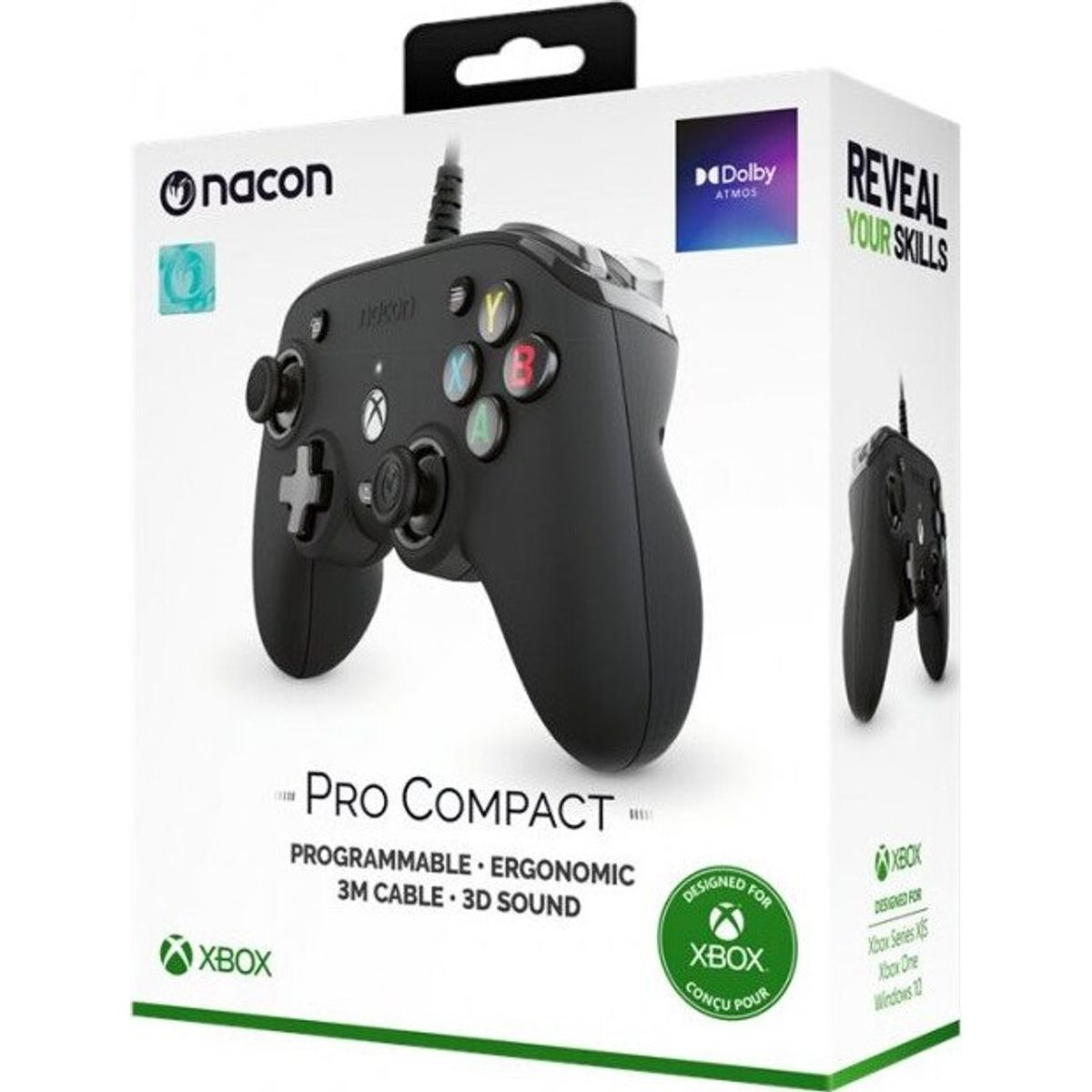 Nacon Pro Compact Controller Til Xbox X, S Og Pc - Sort