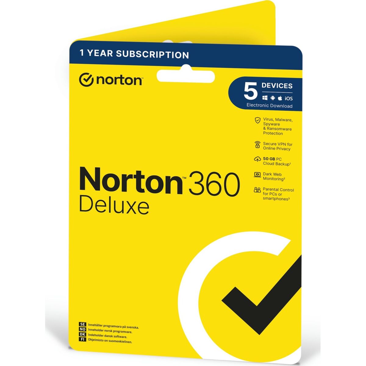 Norton - 360 Deluxe Antivirus Abonnement Til 5 Enheder - 1 år