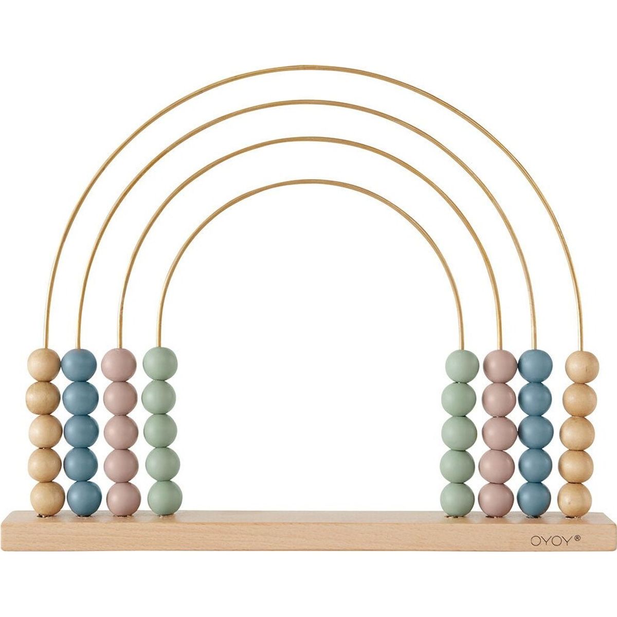 Oyoy Mini - Abacus Rainbow Kugleramme Til Børn - Messing Belagt