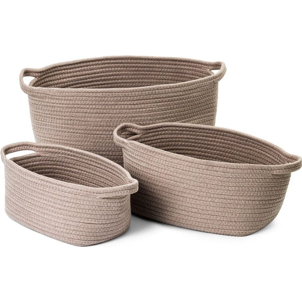 Olsen Home - Basket 3 Pcs - Sand - 26x16x13 Cm, 30x20x16 Cm, 36x24x23 Cm