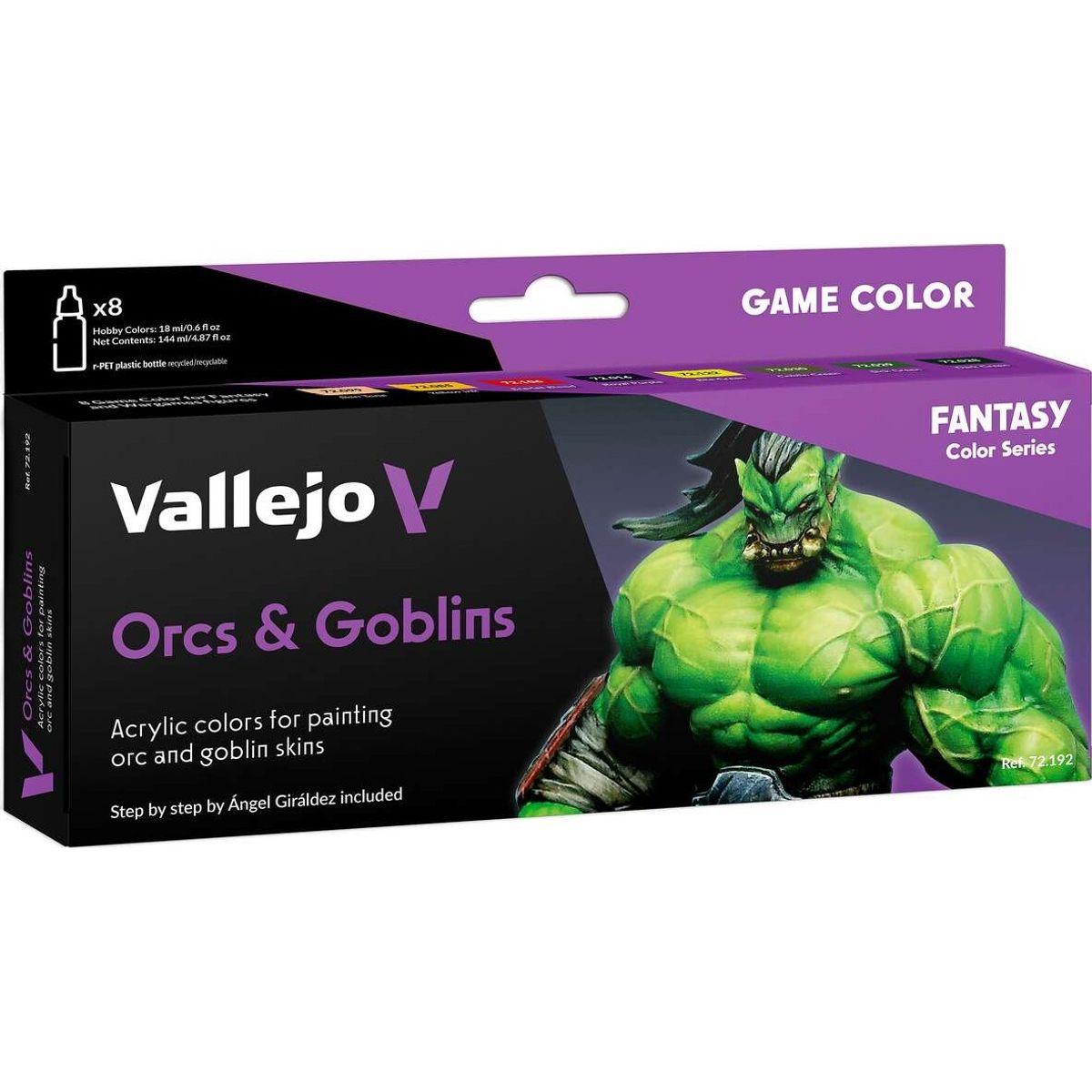 Vallejo - Game Color Maling Sæt - Orcs & Goblins - Fantasy - 8x18 Ml