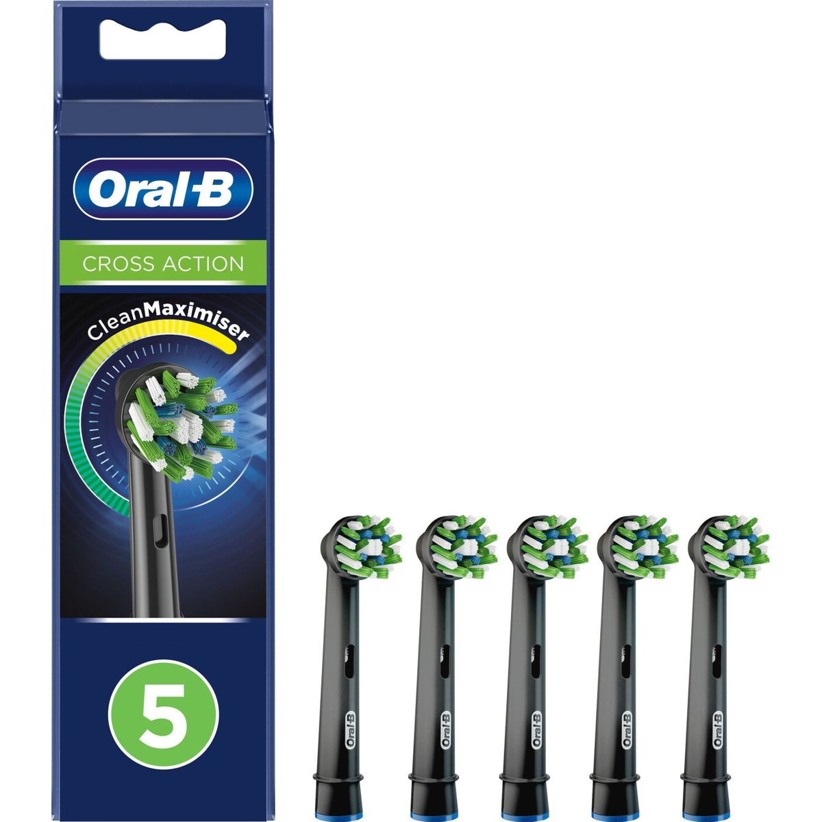 Oral-b - Crossaction Børstehoveder - Sort - 5 Stk