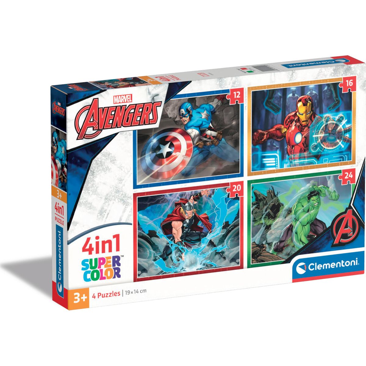 Marvel Puslespil - Avengers - Super Color - Clementoni - 4 Stk